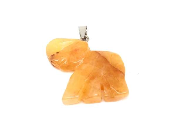 Elefánt medál aventurin barack 4x3cm