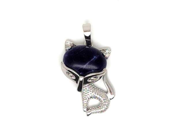 Róka medál fémmel szodalit 2x3cm