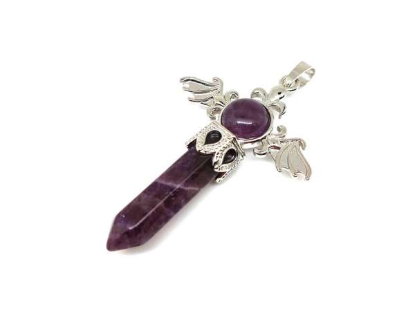 Csúcs medál fém szárny Ametiszt 4x5cm