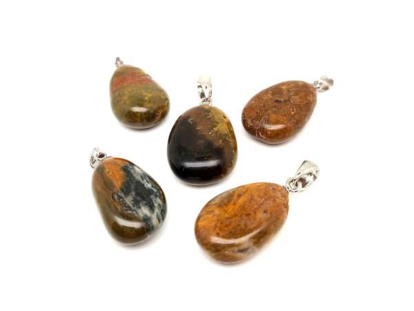 20/25mm Jáspis óceán csepp medál