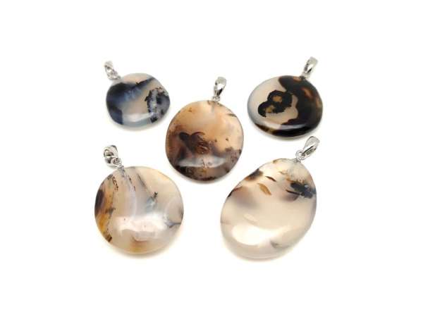 Lencse medál Achát dendrites A (MDG)