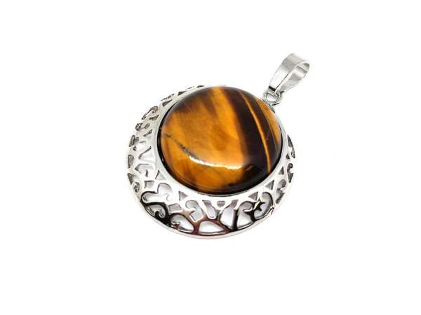 Kerek medál fém Tigrisszem 3cm