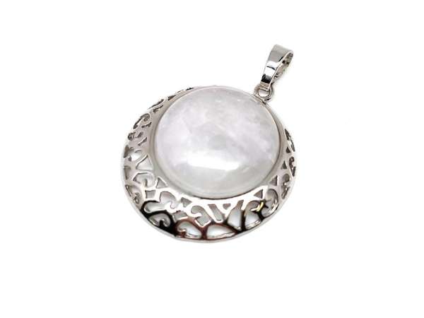 Kerek medál fém Hegyikristály 3cm