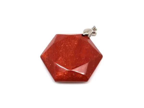 Hexagon medál Jáspis vörös 3cm