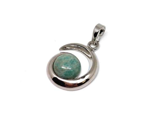 Spirál medál fém Amazonit 2cm