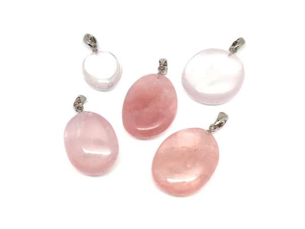 Lencse medál Rózsakvarc AA (MDG)