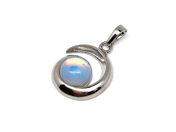 Spirál medál fém Opalit 2cm