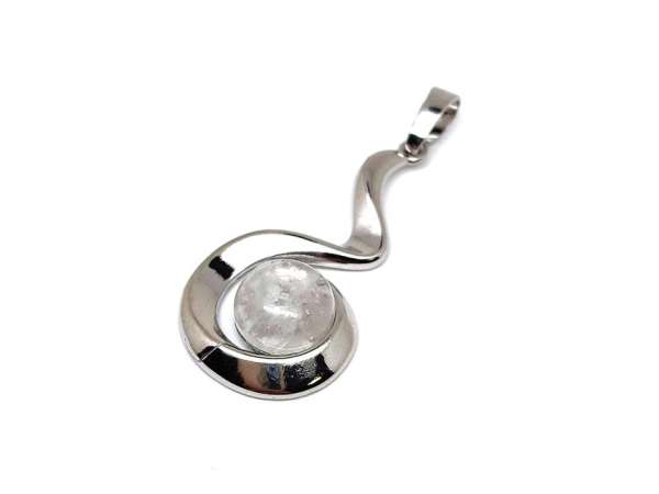 Spirál medál fém Hegyikristály 2x3,5cm