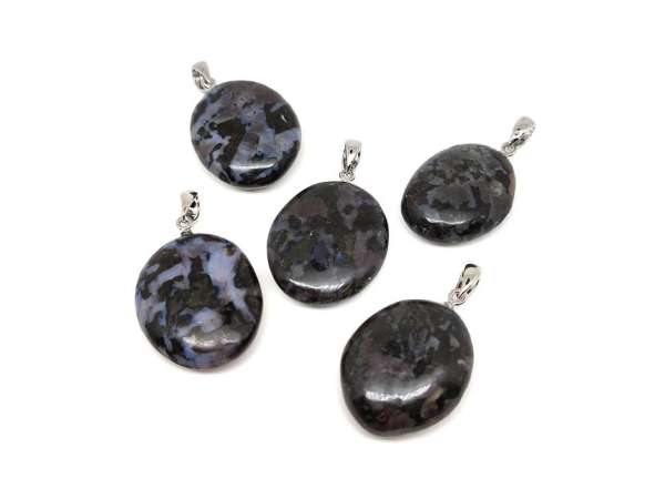 Lencse medál indigo gabbro A 3cm (MDG)