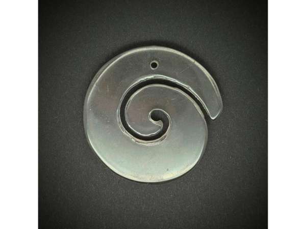Átfúrt medál Füstkvarc spirál 45mm