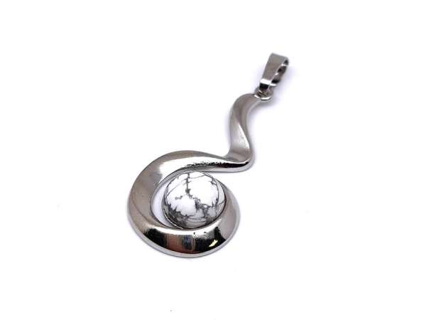 Spirál medál fém Howlit 2x3,5cm