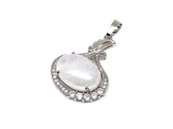 Ovális medál fém str Hegyikristály 2,5x3cm