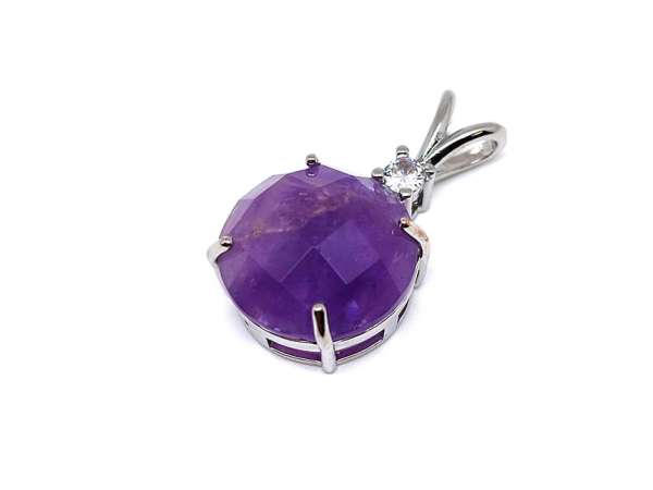 Kerek medál fém faz Ametiszt 16mm