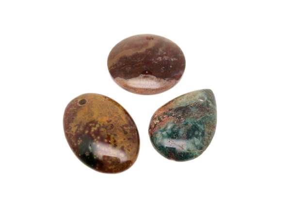 Medál óceán jáspis átfúrt kaboson