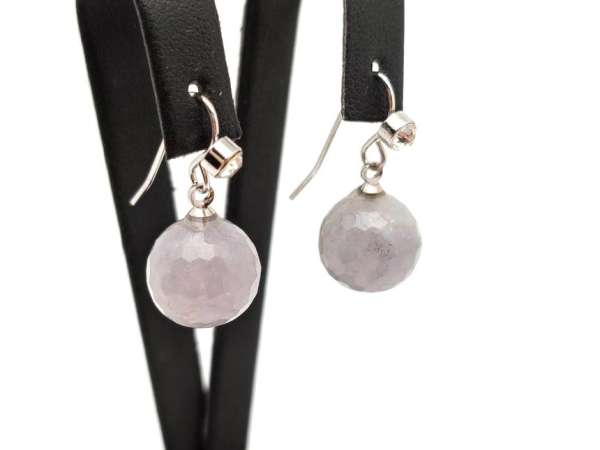 Fülbevaló faz golyó achát szin szürkés bedugós 12mm