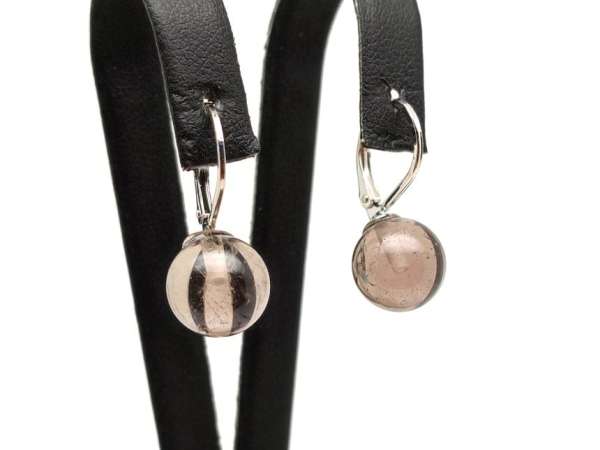 Fülbevaló golyó füstkvarc záras 10-10,5mm