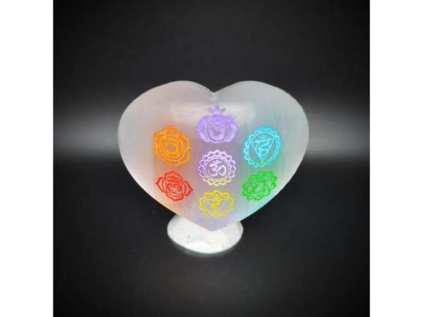 Szelenit szív álló csakra színes 6-7cm