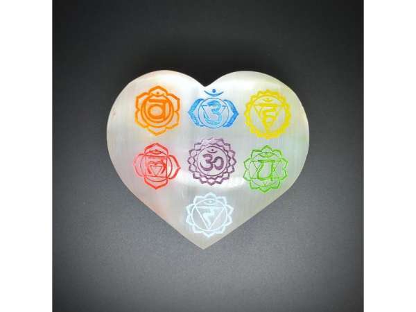 Szelenit szív csakra színes 6-7cm