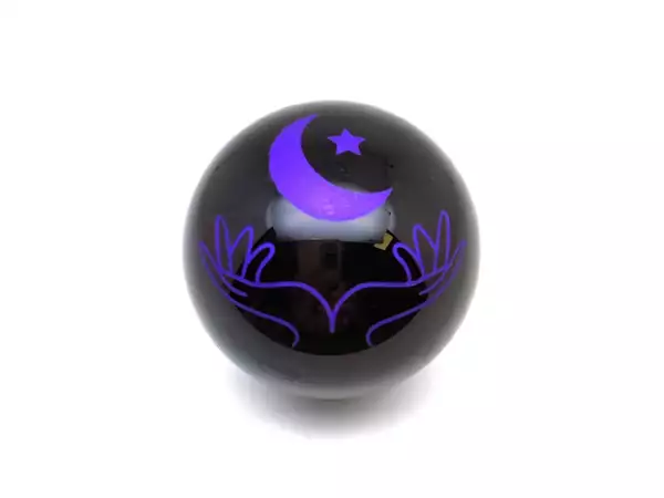 Golyó Obszidián lila kéz hold 5cm