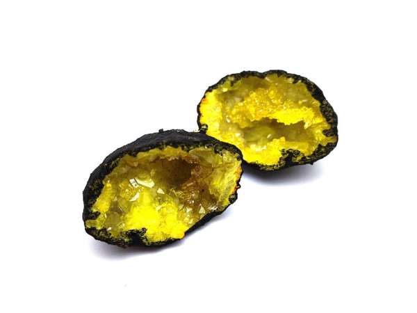 Kvarc geóda sárga fekete külső M