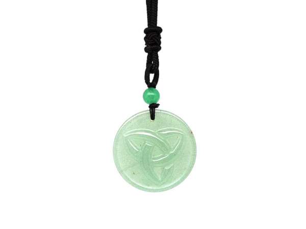 Kör trefoil aventurin medál zsinóron 3,5cm