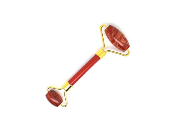 Masszázs roller Jáspis vörös arany 15x4x2cm