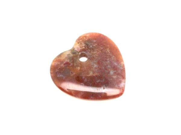 Achát indiai átfúrt szív 35x35mm