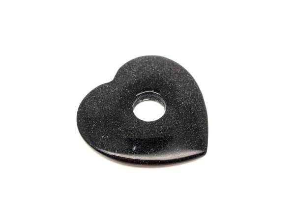 Goldstone kék fánk szív 40x40mm