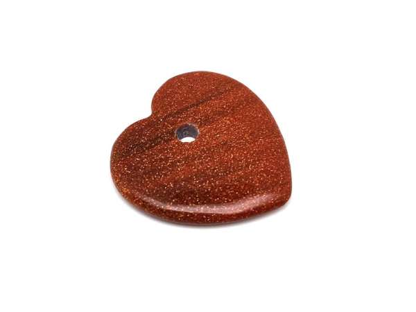 Goldstone vörös átfúrt szív 35x35mm