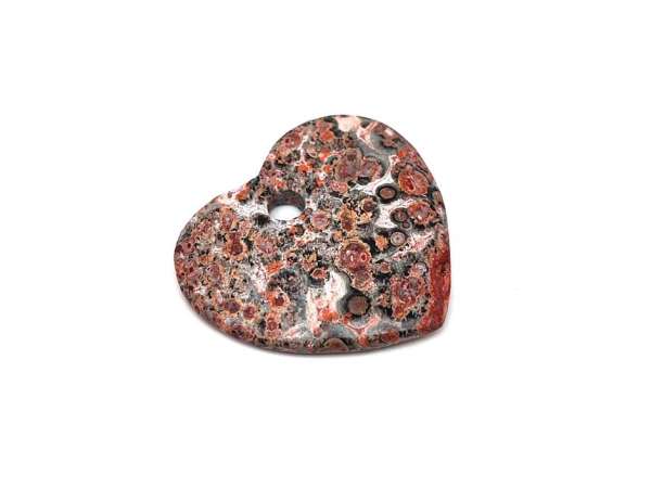 Jáspis leopárd átfúrt szív 35x35mm