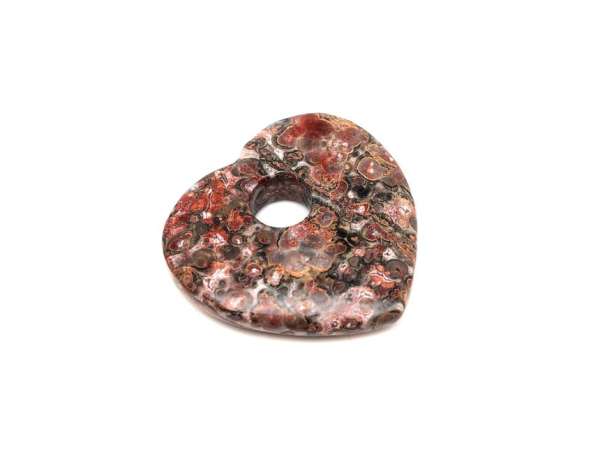 Jáspis leopárd fánk szív 35x35mm