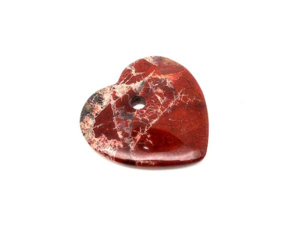 Jáspis szivárvány átfúrt szív 35x35mm