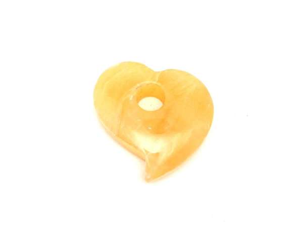 Kalcit narancs fánk szív 40x40mm