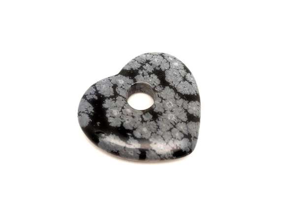 Obszidián hópehely fánk szív 35x33mm
