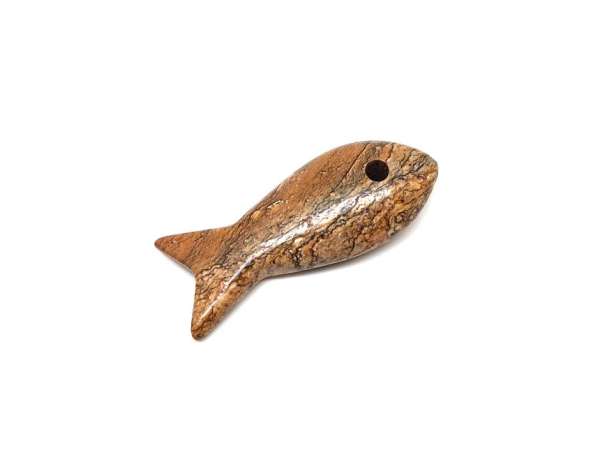 Jáspis kép átfúrt hal 40-45mm