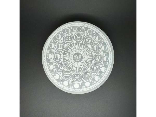 Szelenit korong zodiákus nap hold 14cm