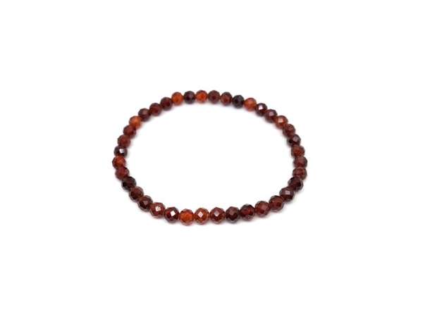 Gránát hesszonit fazettált golyó karkötő 5mm