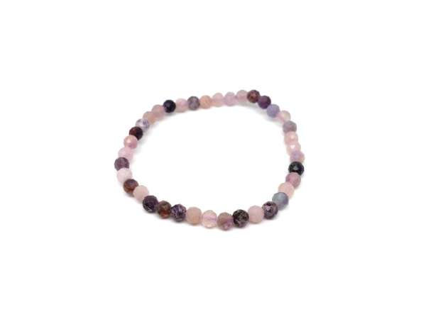 Fluorit fazettált golyó karkötő 5mm