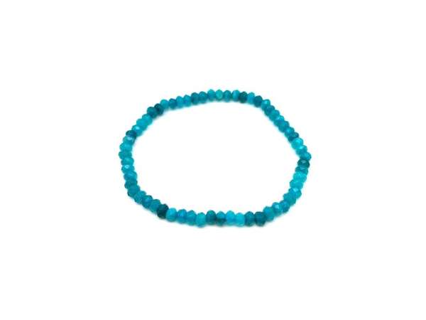 Achát faz szin tengerkék korong karkötő 4x3mm