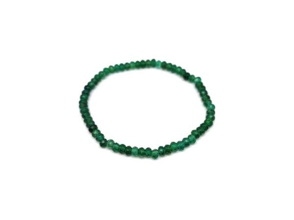 Achát faz szin középzöld korong karkötő 4x3mm