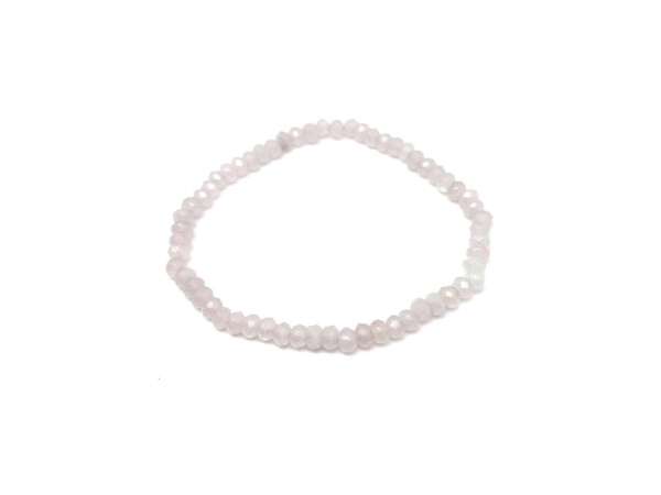 Achát fazettált szin fehér korong kari 4x3mm