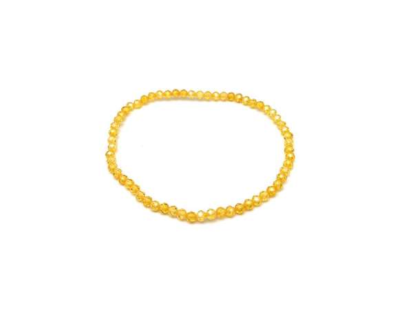 Cirkon fazettált sárga golyó karkötő 3mm