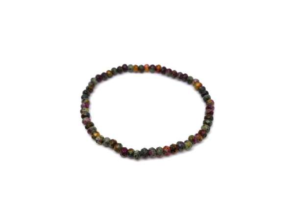 Achát tűz faz szin zöld bordó korong kari 4x3mm