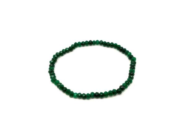 Achát fazettált szin sötétzöld korong kari 4x3mm