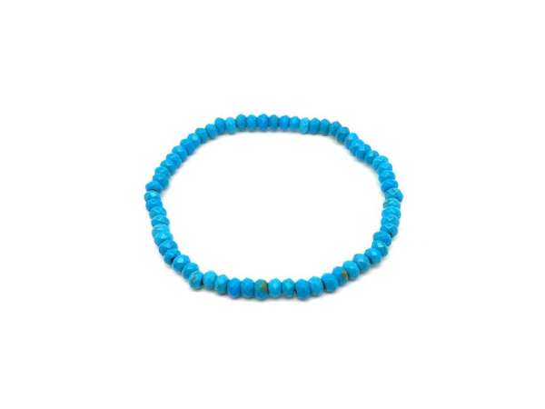 Achát fazettált szin vil kék korong kari 4x3mm