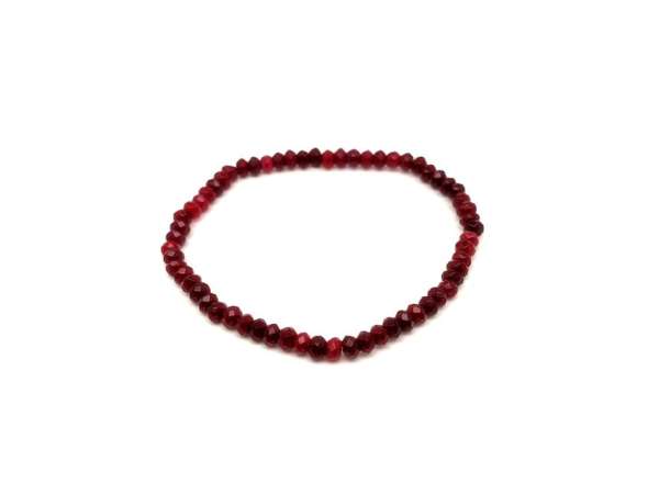 Achát fazettált szinezett bordó korong kari 4x3mm