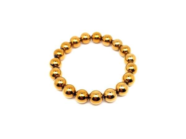 Achát electroplated sötétarany golyó kari 10-11mm