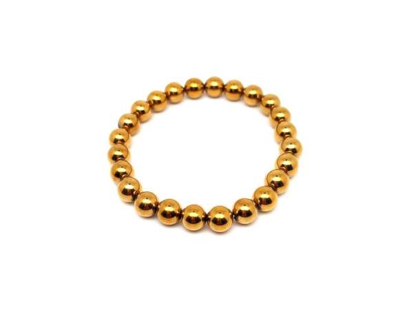 Achát electroplated sötétarany golyó kari 8mm