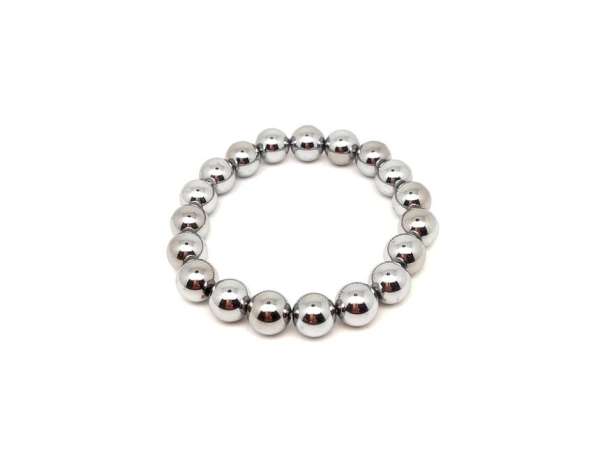 Achát electroplated ezüst golyó karkötő 10-11mm