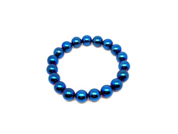 Achát electroplated kék golyó kari 10-11mm